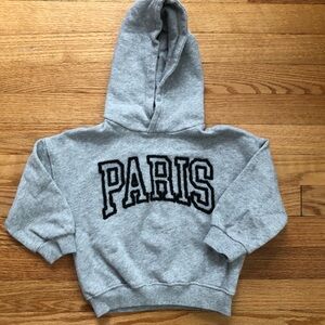 Zara Paris Gray Hooded Sweatshirt